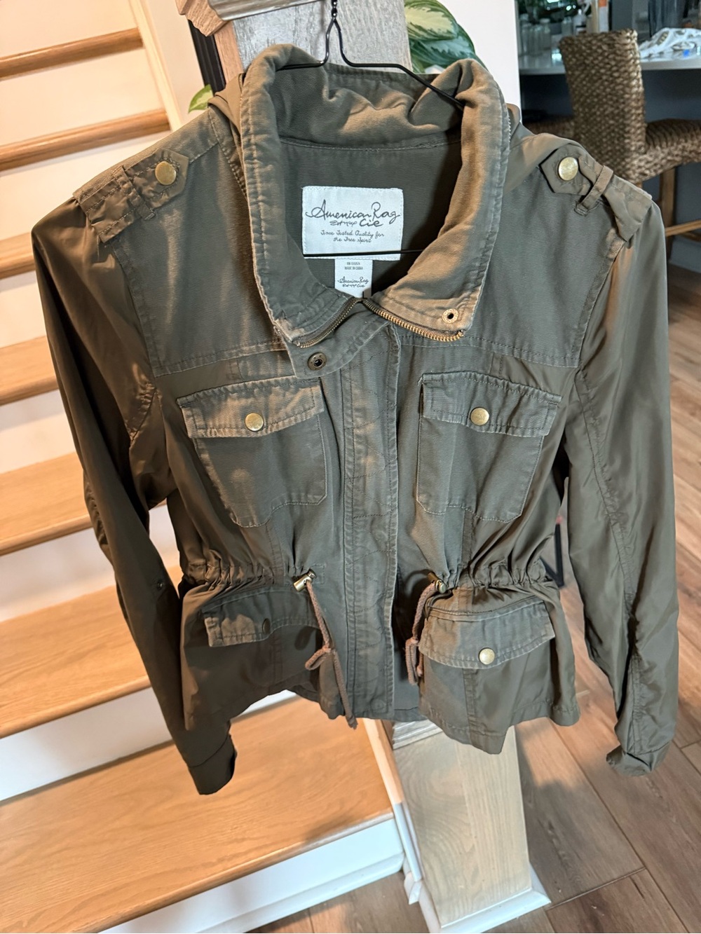 American Rag Olive Utility Drawstring Jacket